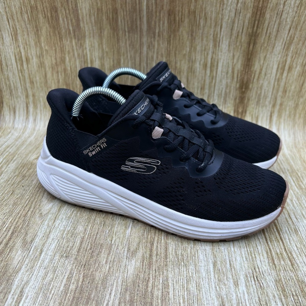 Skechers‎ Swift Fit Women's Size 6.5 Black White Running Walking Shoes 179129SA